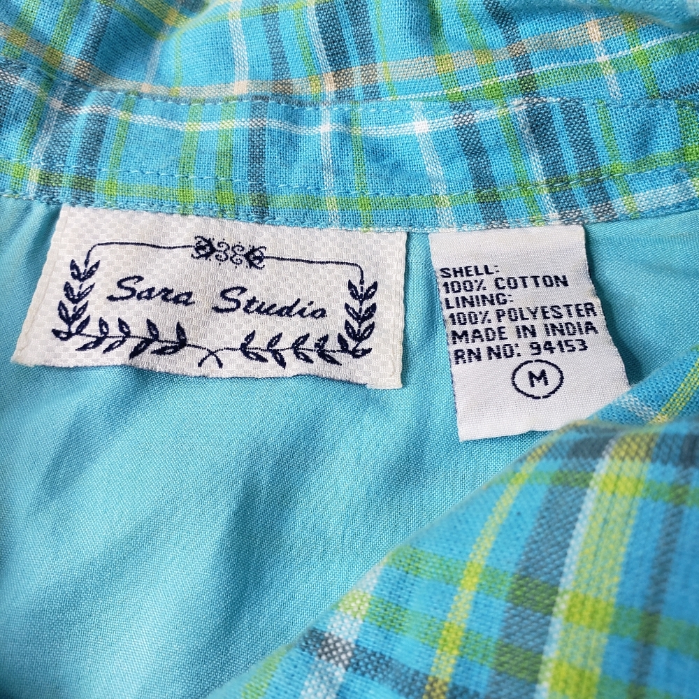 Vintage Bright Pastel Plaid Schacet Lightweight Spring Madras Vacay Harajuku Ctn - Picture 3 of 11